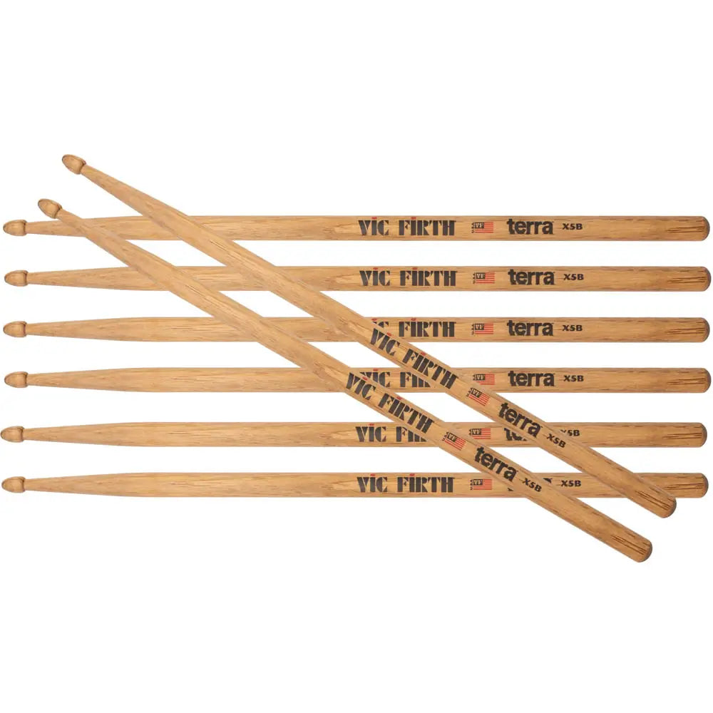 Vic Firth American Classic X5B Terra Drum Sticks 4-Pair Value Pack - Drum Center Of Portsmouth