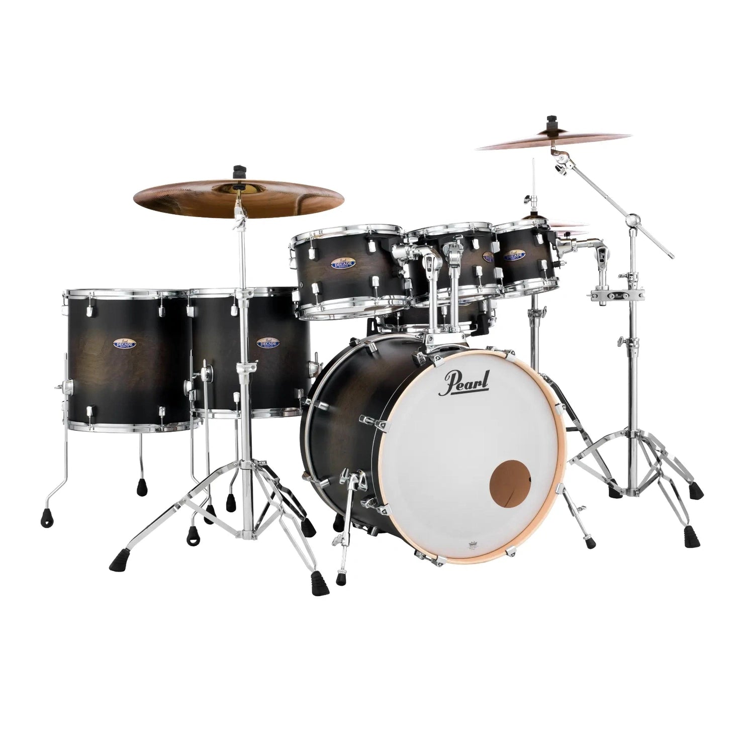 Pearl Decade Maple 7pc Drum Set Satin Black Burst - Drum Center Of Portsmouth