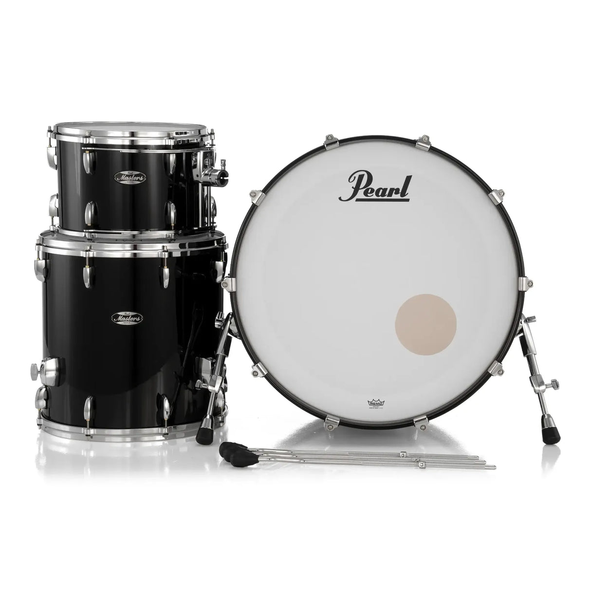 Pearl Masters Maple MM6 3pc Drum Set 24/13/16 w/Standard R2 Mounts Piano Black