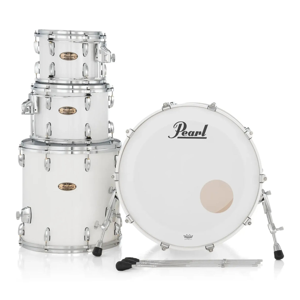 Pearl Masters Maple Pure 4pc Drum Set w/22x16BD w/L-Bracket R2 Mounts Arctic White - Drum Center Of Portsmouth