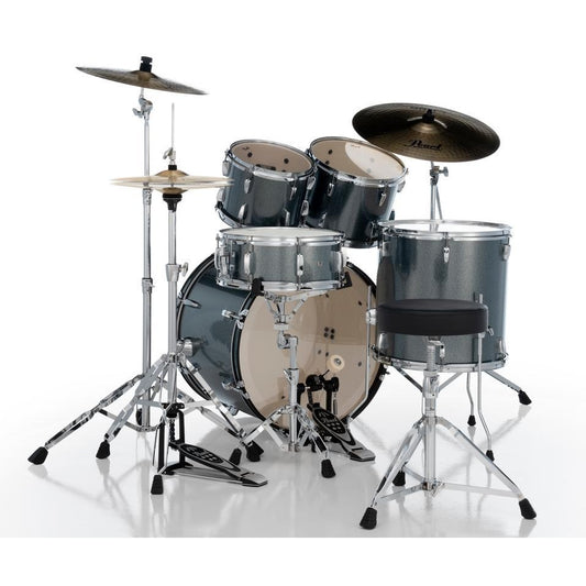 Pearl Roadshow 5pc Drum Set w/BRD1 Cymbals & FREE Cymbal Stand Aqua Blue Glitter - Drum Center Of Portsmouth