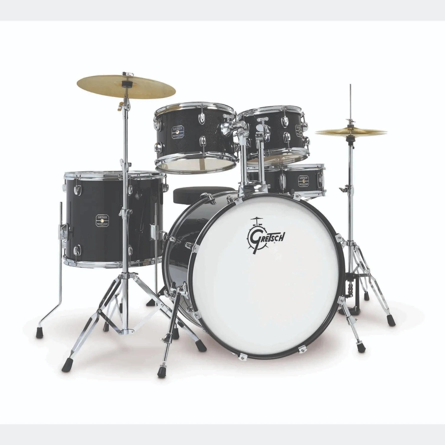 Gretsch Renegade 5pc Drum Set Black Mist w/Hw & Cymbals - Drum Center Of Portsmouth
