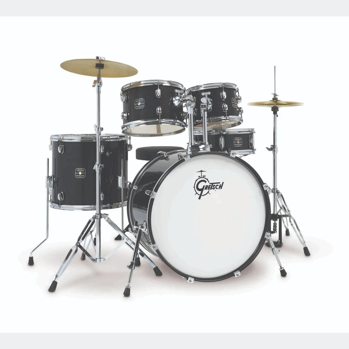 Gretsch Renegade 5pc Drum Set Black Mist w/Hw & Cymbals