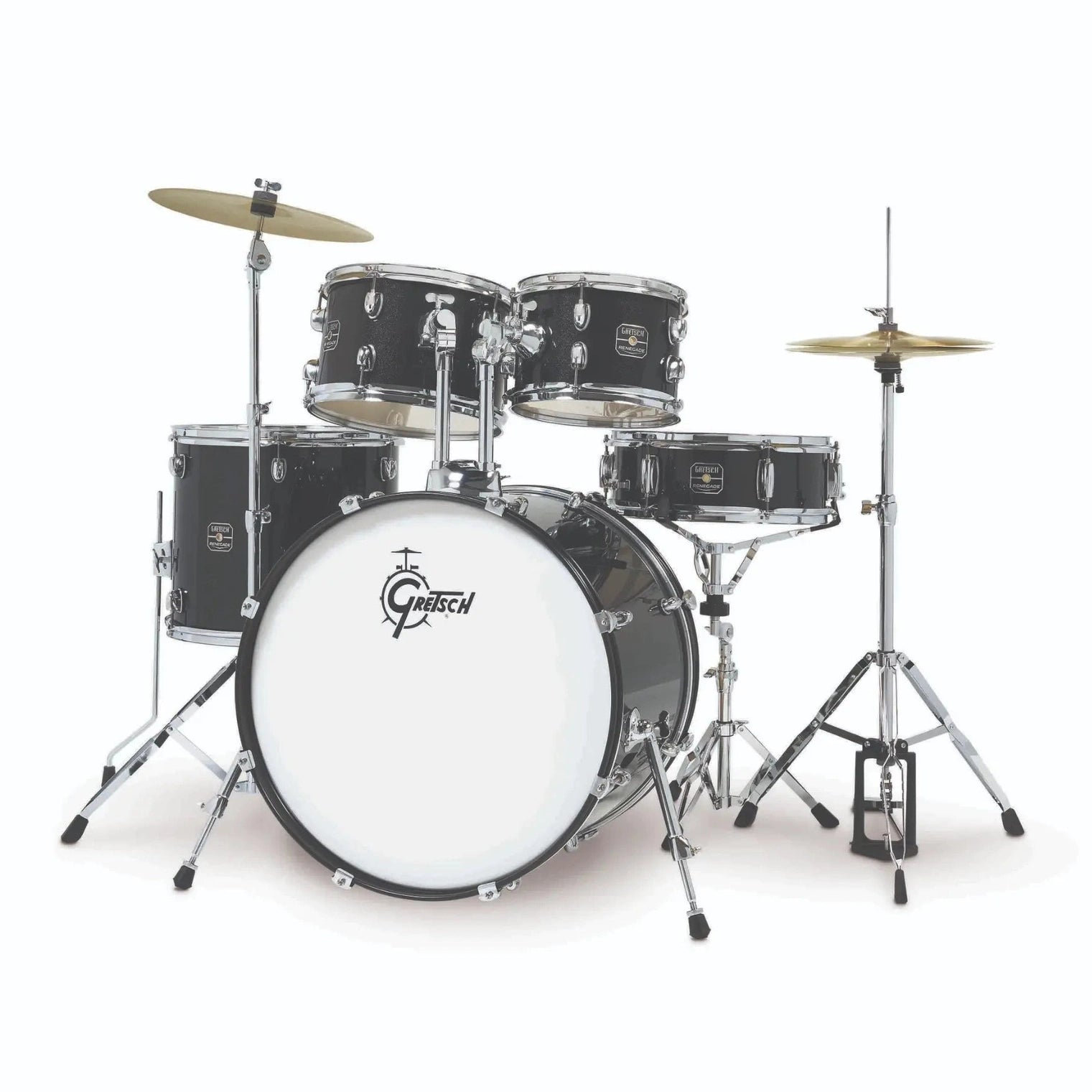 Gretsch Renegade 5pc Drum Set Black Mist w/Hw & Cymbals - Drum Center Of Portsmouth