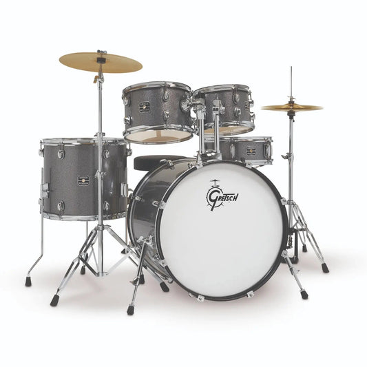 Gretsch Renegade 5pc Drum Set Grey Sparkle w/Hw & Cymbals - Drum Center Of Portsmouth