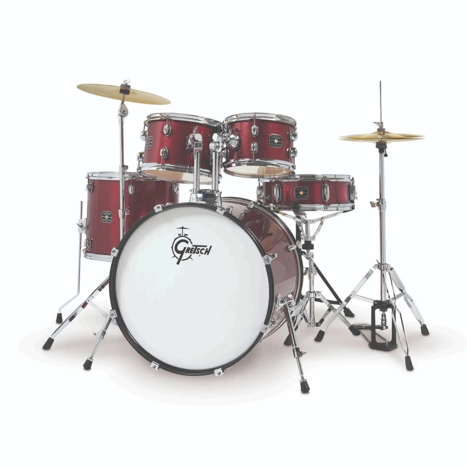 Gretsch Renegade 5pc Drum Set Ruby Sparkle w/Hw & Cymbals - Drum Center Of Portsmouth
