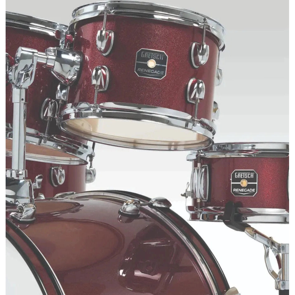 Gretsch Renegade 5pc Drum Set Ruby Sparkle w/Hw & Cymbals - Drum Center Of Portsmouth