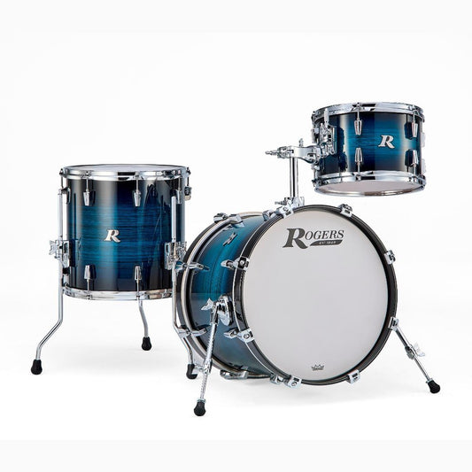 Rogers R Series 3pc Drum Set 18/12/14 Brushed Blue Burst - Drum Center Of Portsmouth