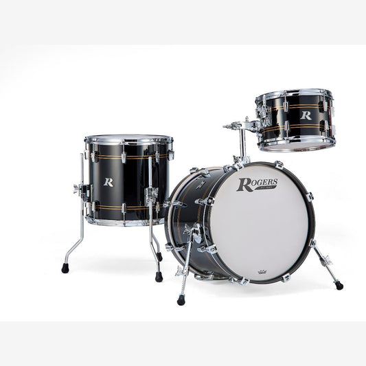 Rogers R Series 3pc Drum Set 18/12/14 Piano Black Copper - Drum Center Of Portsmouth