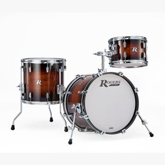 Rogers R Series 3pc Drum Set 18/12/14 Walnut Burst - Drum Center Of Portsmouth