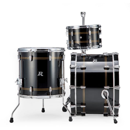 Rogers R Series 3pc Drum Set 22/12/16 Piano Black Copper - Drum Center Of Portsmouth