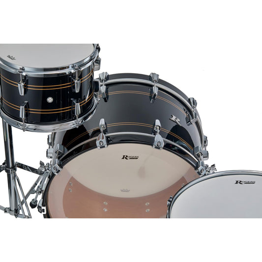 Rogers R Series 3pc Drum Set 22/12/16 Piano Black Copper - Drum Center Of Portsmouth