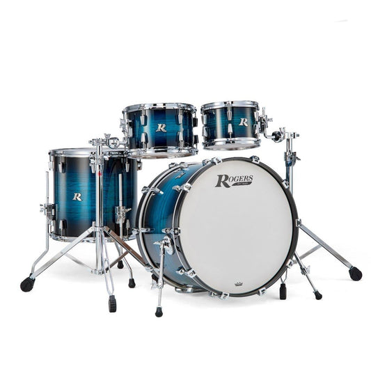 Rogers R Series 4pc Drum Set 22/10/12/16 Brushed Blue Burst - Drum Center Of Portsmouth