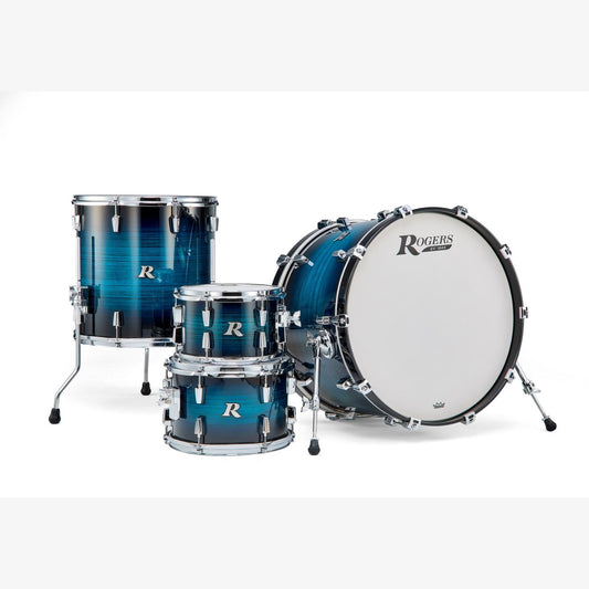 Rogers R Series 4pc Drum Set 22/10/12/16 Brushed Blue Burst - Drum Center Of Portsmouth