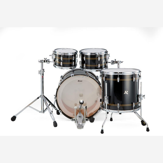 Rogers R Series 4pc Drum Set 22/10/12/16 Piano Black Copper - Drum Center Of Portsmouth