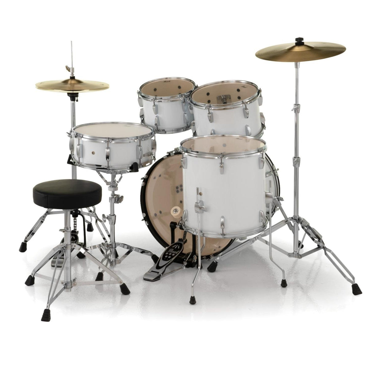 Pearl Roadshow 5pc Drum Set w/Hardware & Cymbals Pure White - Drum Center Of Portsmouth