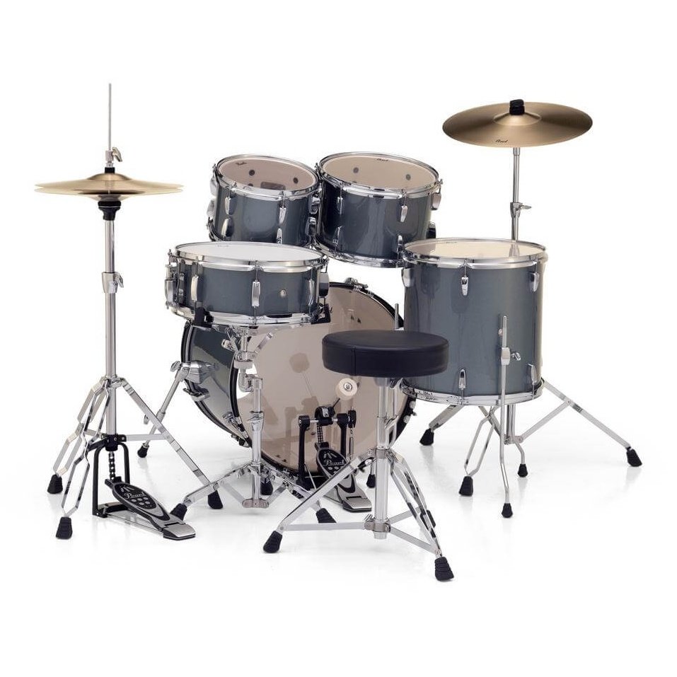 Pearl Roadshow 5 pc Set w/Hardware & Cymbals Charcoal Metallic RS505C/C706 - Drum Center Of Portsmouth