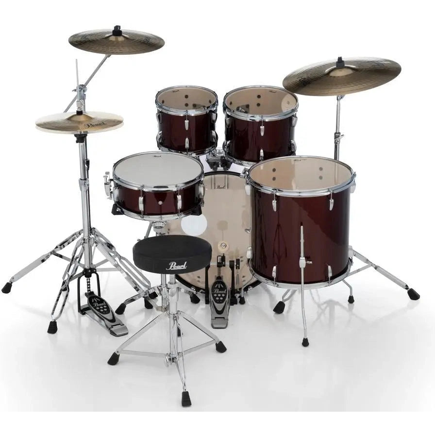Pearl Roadshow 5pc Drum Set w/BRD1 Cymbals & FREE Cymbal Stand Red Wine - Drum Center Of Portsmouth