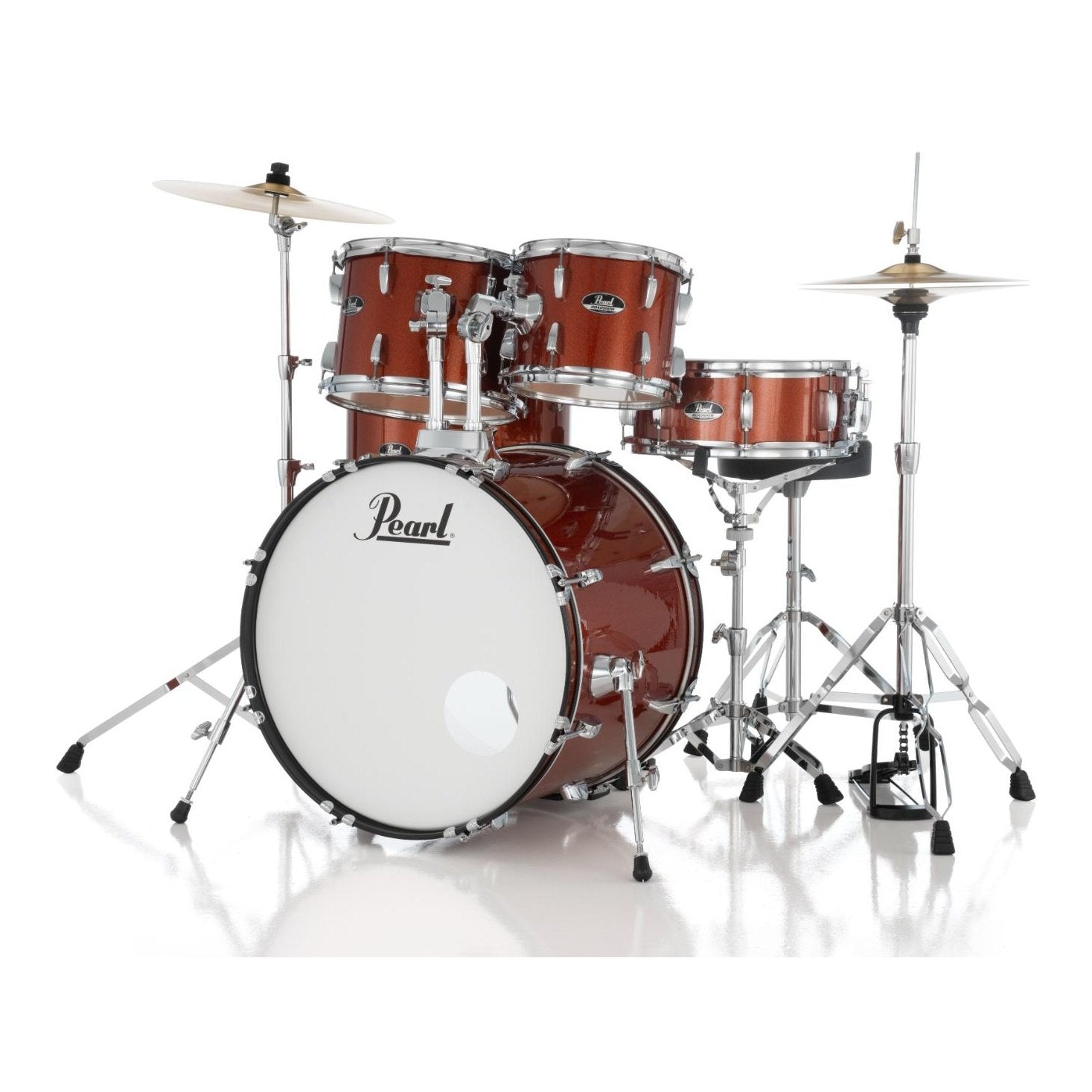 Pearl Roadshow 5pc Fusion Drum Set w/Hardware & Cymbals Burnt Orange Sparkle - Drum Center Of Portsmouth