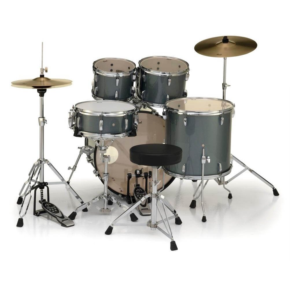 Pearl Roadshow Complete 5pc Drum Set Charcoal Metallic - Drum Center Of Portsmouth
