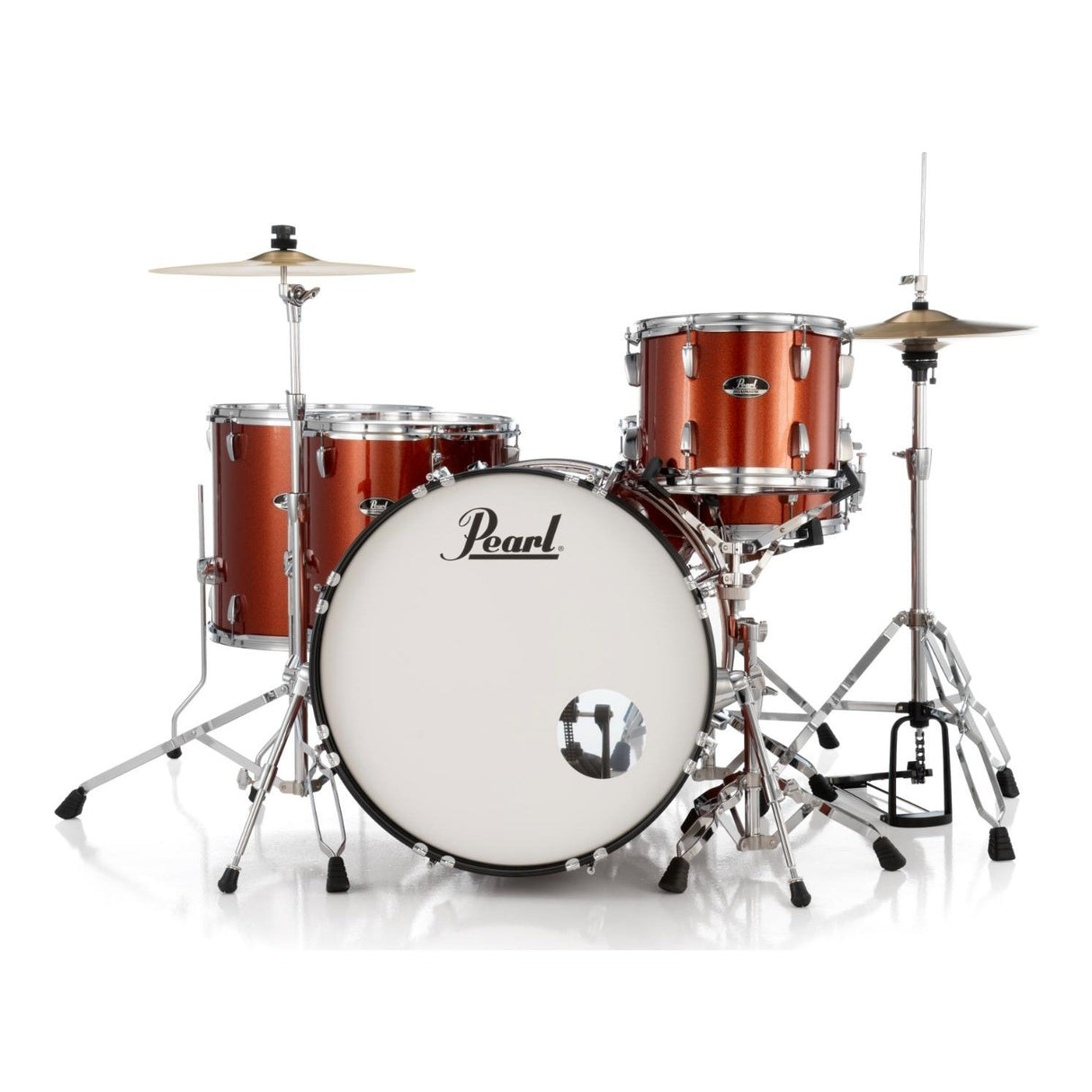 Pearl Roadshow 5pc Rock Drum Set w/Hardware & Cymbals Burnt Orange Sparkle - Drum Center Of Portsmouth