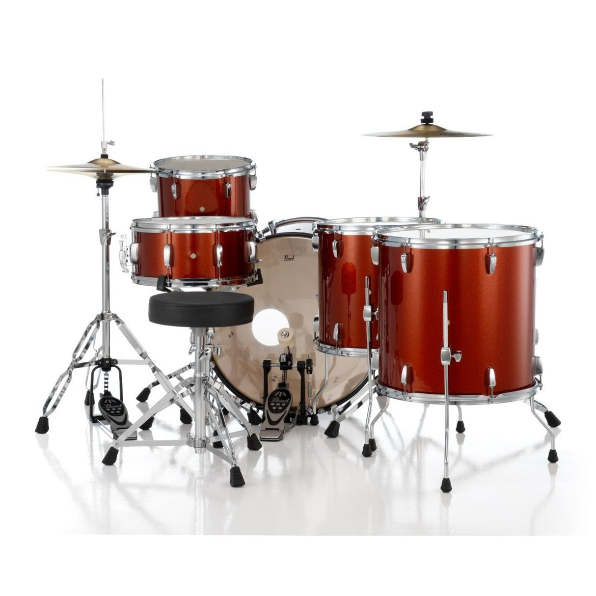Pearl Roadshow 5pc Rock Drum Set w/Hardware & Cymbals Burnt Orange Sparkle - Drum Center Of Portsmouth