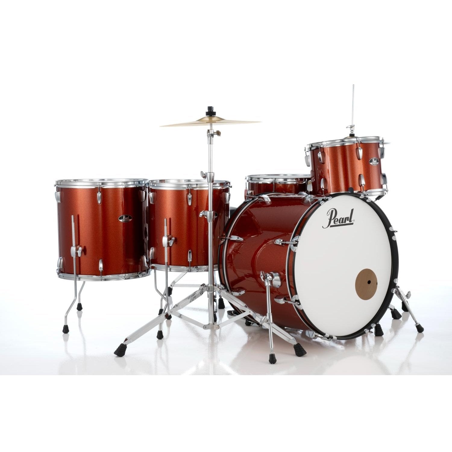 Pearl Roadshow 5pc Rock Drum Set w/Hardware & Cymbals Burnt Orange Sparkle