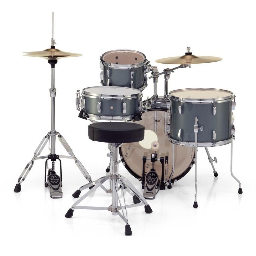 Pearl Roadshow 4pc Set w/Hardware & Cymbals Charcoal Metallic - Drum Center Of Portsmouth