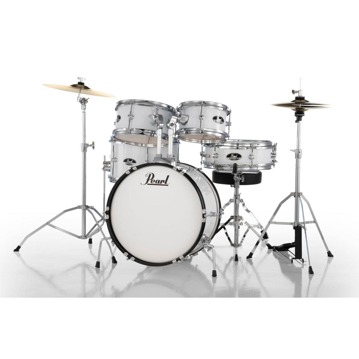 Pearl Roadshow Jr. 5-pc. Drum Set w/hardware & Cymbals Pure White - Drum Center Of Portsmouth
