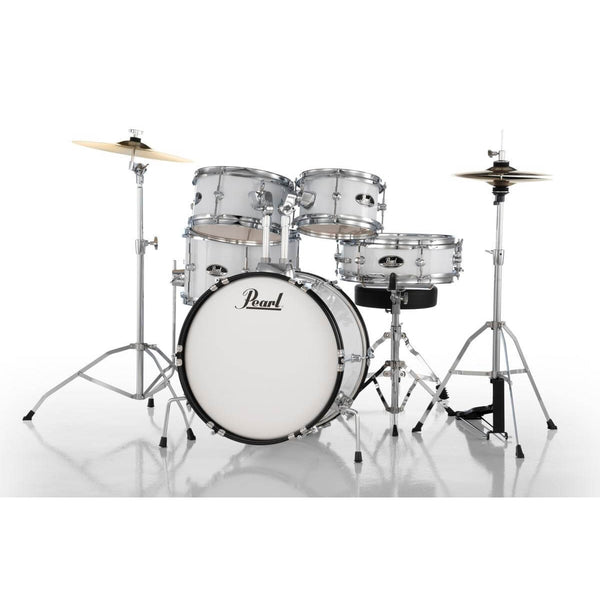 Pearl Roadshow Jr. 5-pc. Drum Set w/hardware & Cymbals Pure White
