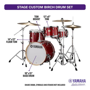 Yamaha Stage Custom Birch 3pc Jazz Drum Set Cranberry Red