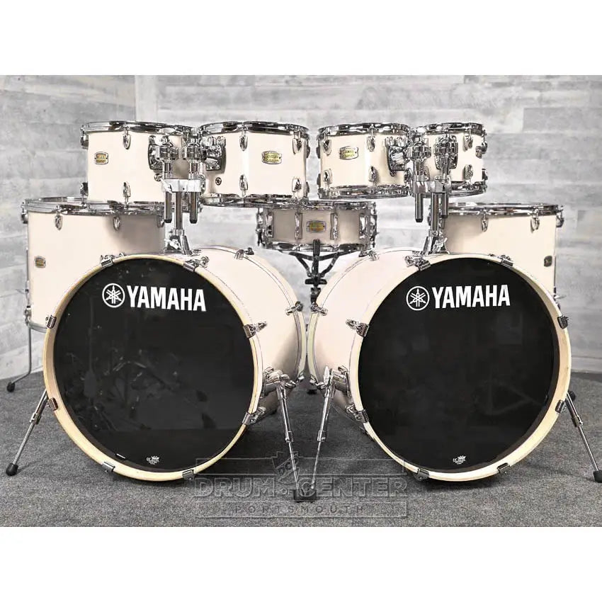Yamaha Stage Custom Birch 9pc Drum Set (22" Double Bass) Classic White - Drum Center Of Portsmouth