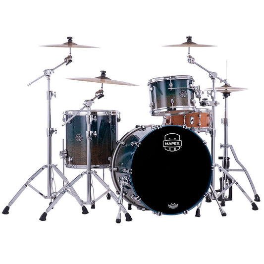Mapex Saturn Evolution Hybrid Powerhouse Rock 3pc Drum Set Exotic Aegean Fade