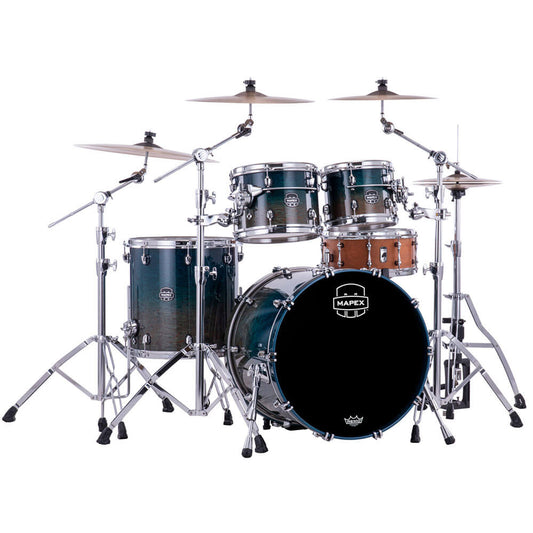 Mapex Saturn Evolution Rock 4pc Maple Drum Set Exotic Aegean Fade