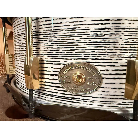 Noble & Cooley Solid Shell Classic Ash Snare Drum 14x7 Royal White Tiger - Drum Center Of Portsmouth