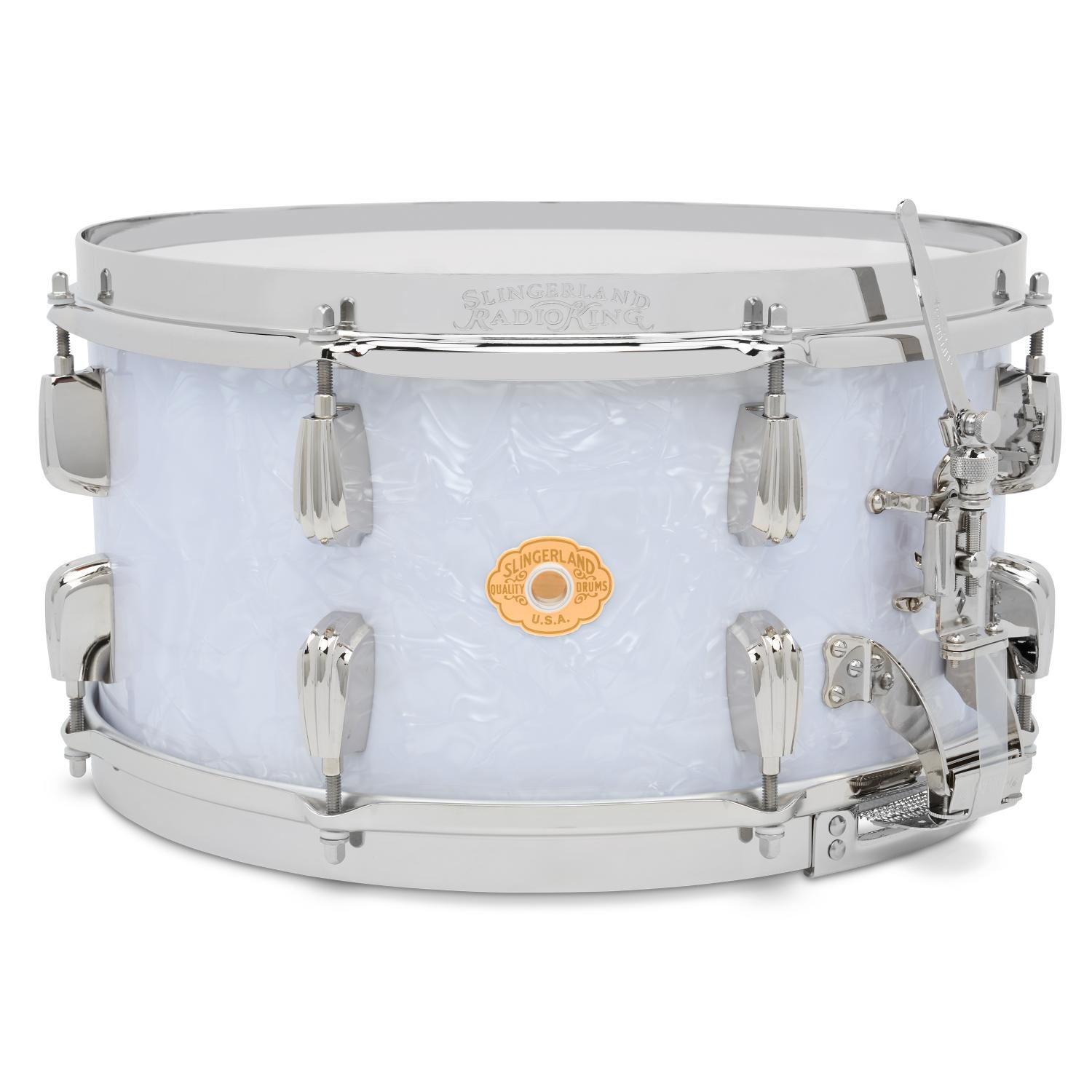 Slingerland Solid Maple Radio King Snare Drum 14x7 White Marine Pearl - Drum Center Of Portsmouth