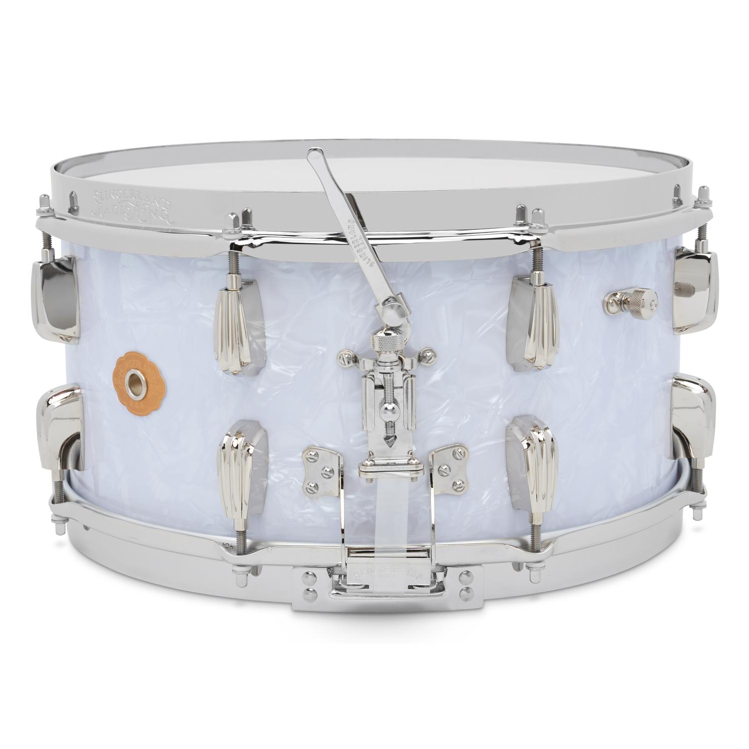 Slingerland Solid Maple Radio King Snare Drum 14x7 White Marine Pearl - Drum Center Of Portsmouth
