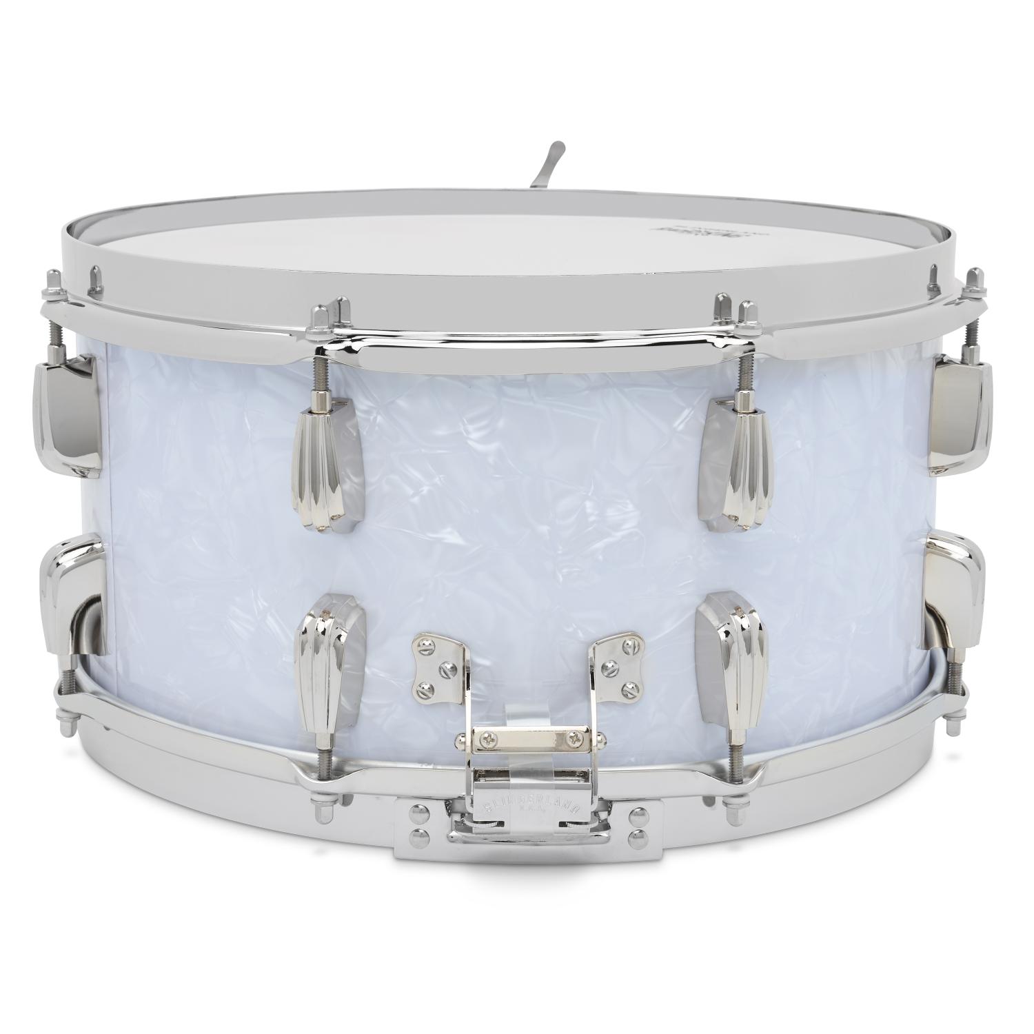 Slingerland Solid Maple Radio King Snare Drum 14x7 White Marine Pearl - Drum Center Of Portsmouth