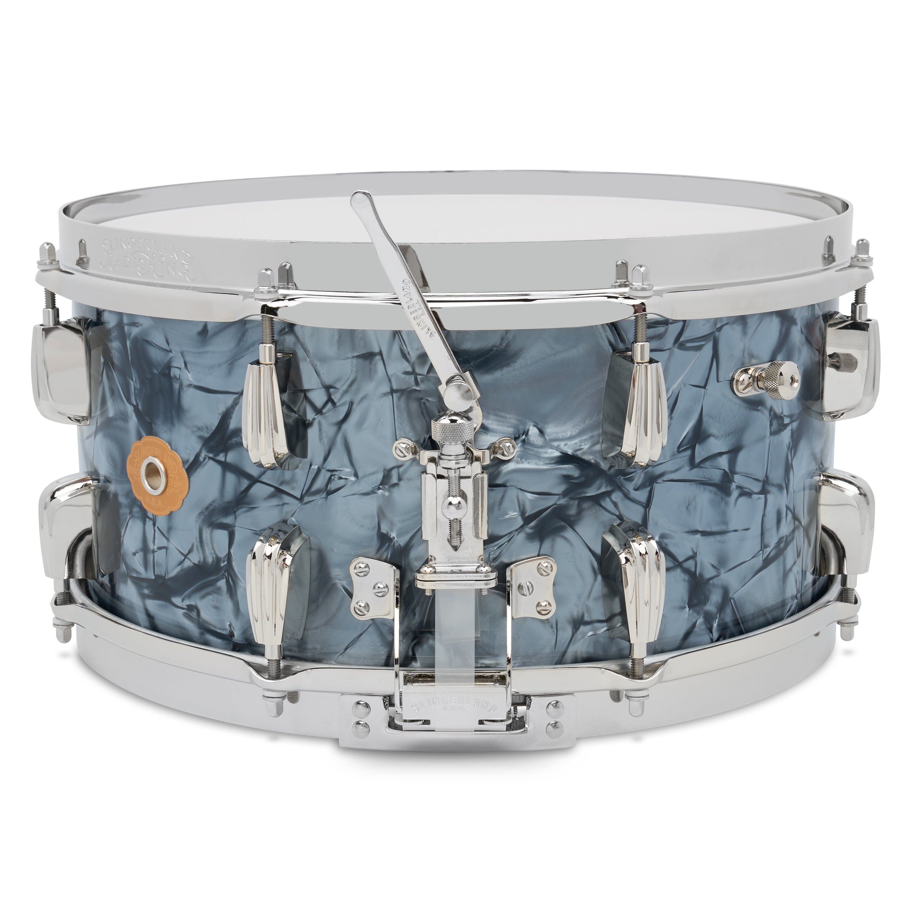 Slingerland Radio King Solid Maple Snare Drum 14x7 Black Diamond Pearl - Drum Center Of Portsmouth