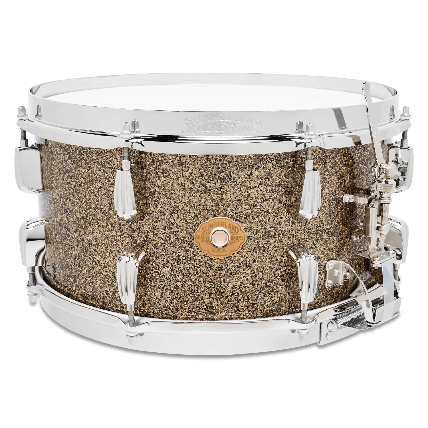 Slingerland Solid Maple Snare Drum 14x7 Gold Glass