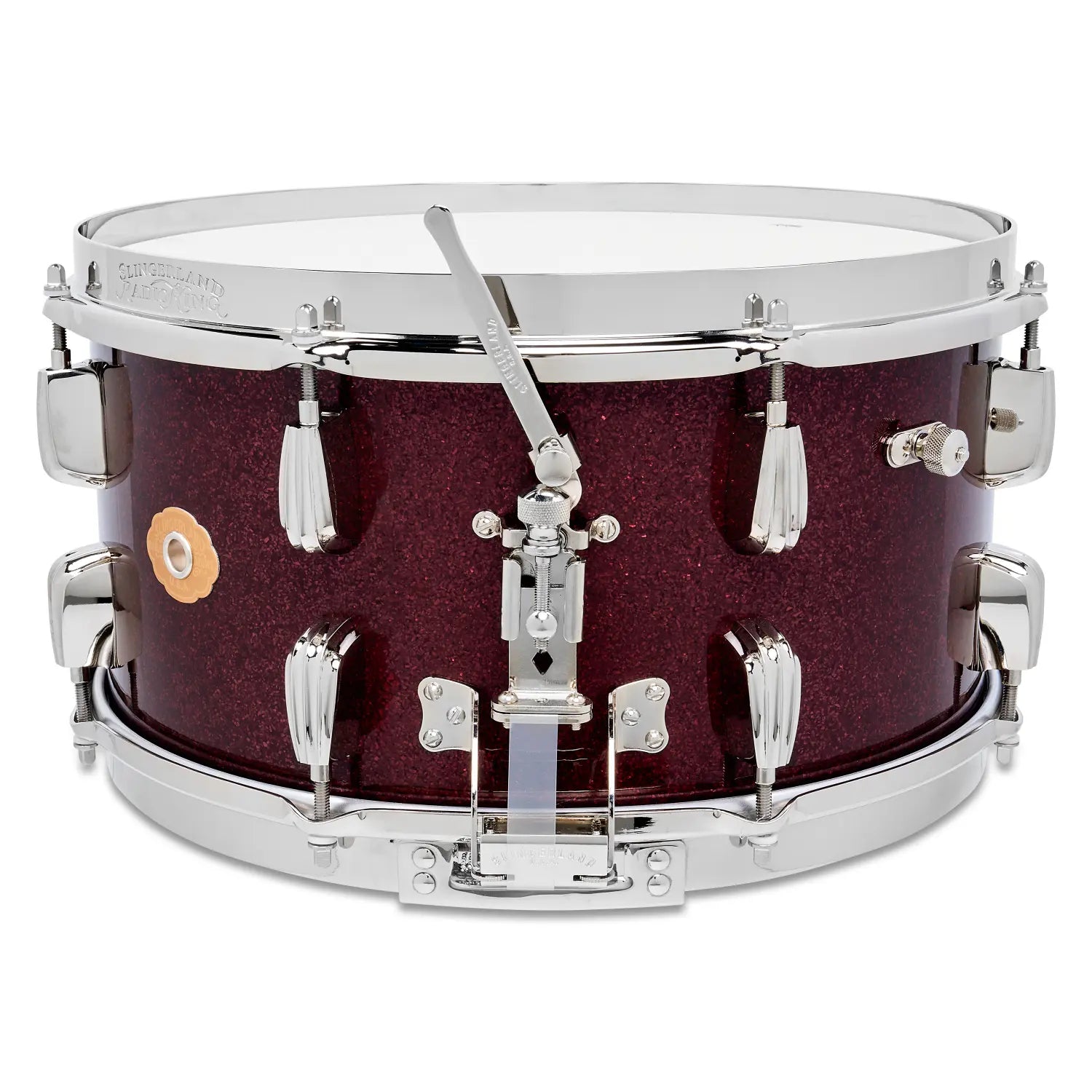 Slingerland Solid Maple Snare Drum 14x7 Maroon Glass