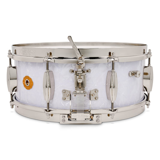 Slingerland Radio King Solid Maple Snare Drum 14x5.5 White Marine Pearl - Drum Center Of Portsmouth