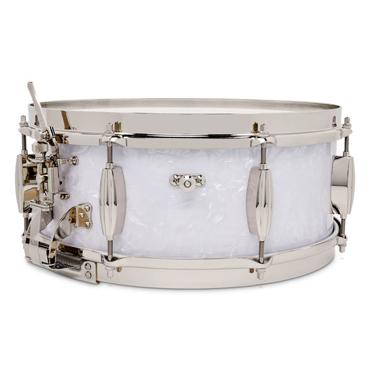 Slingerland Radio King Solid Maple Snare Drum 14x5.5 White Marine Pearl - Drum Center Of Portsmouth