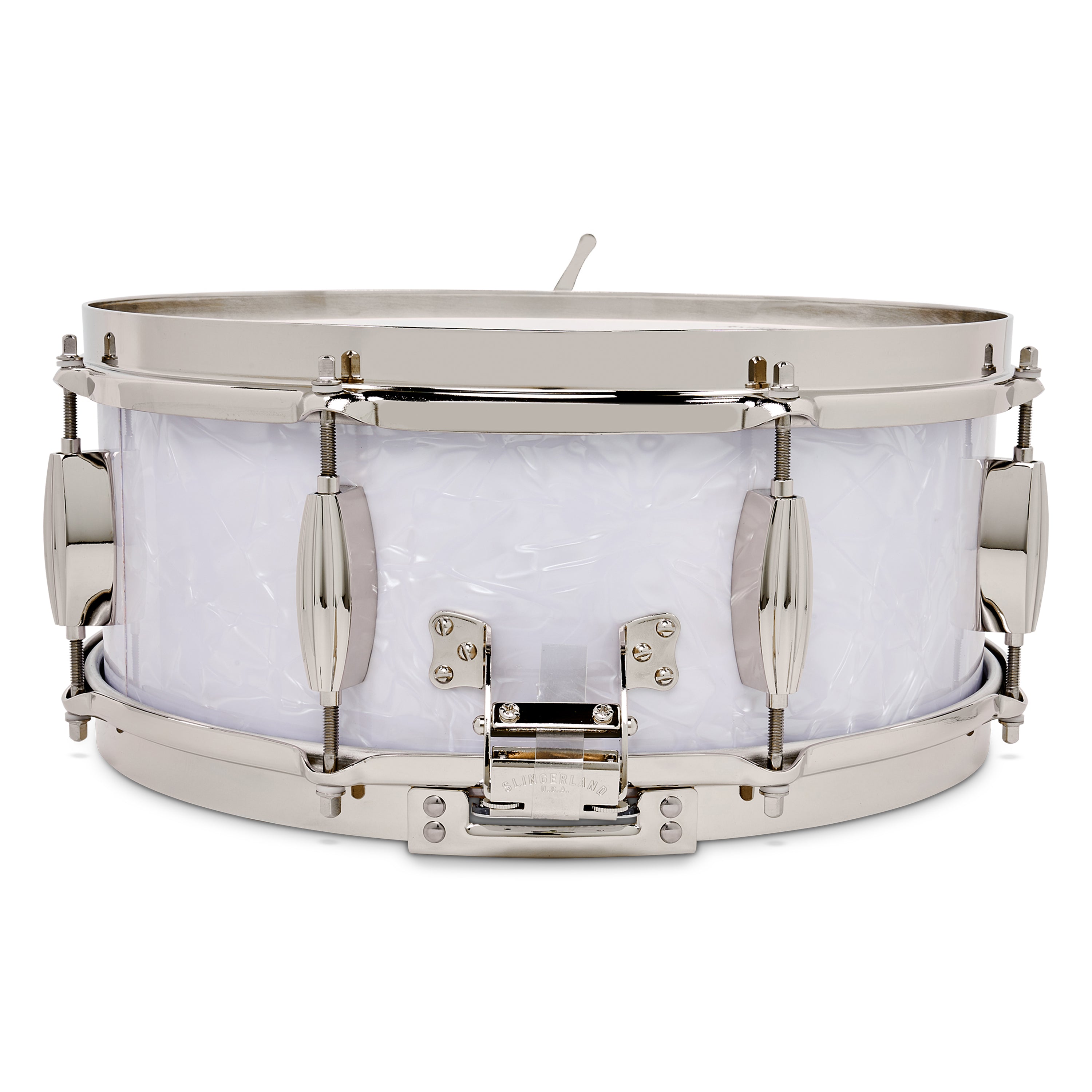 Slingerland Radio King Solid Maple Snare Drum 14x5.5 White Marine Pearl - Drum Center Of Portsmouth