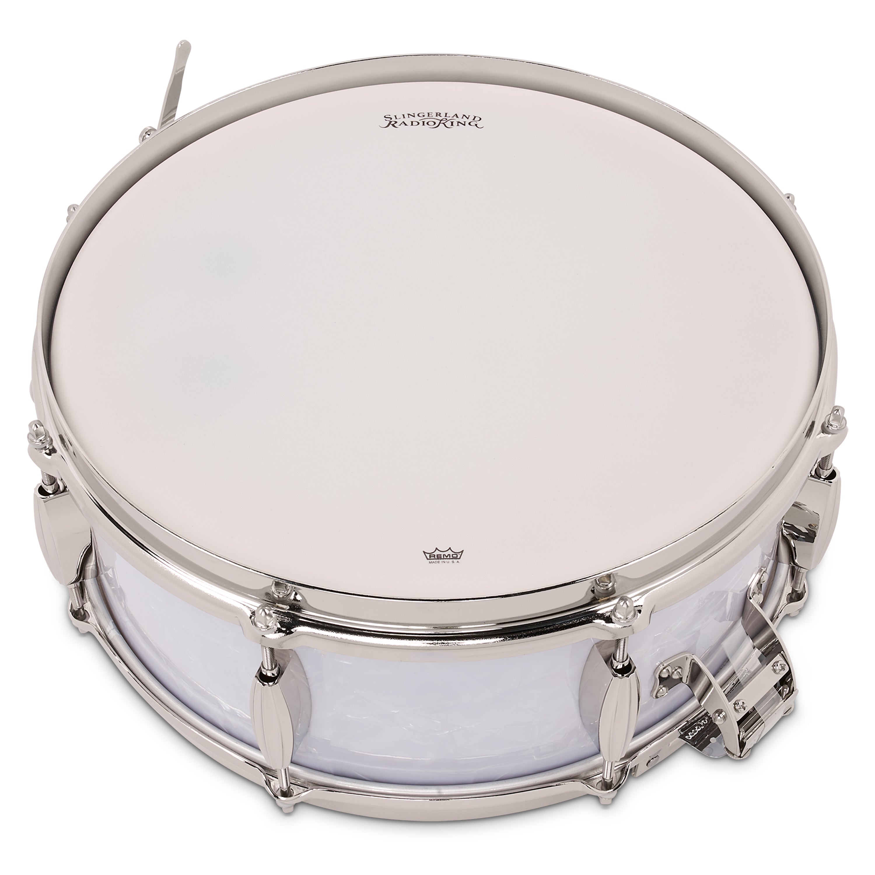Slingerland Radio King Solid Maple Snare Drum 14x5.5 White Marine Pearl - Drum Center Of Portsmouth