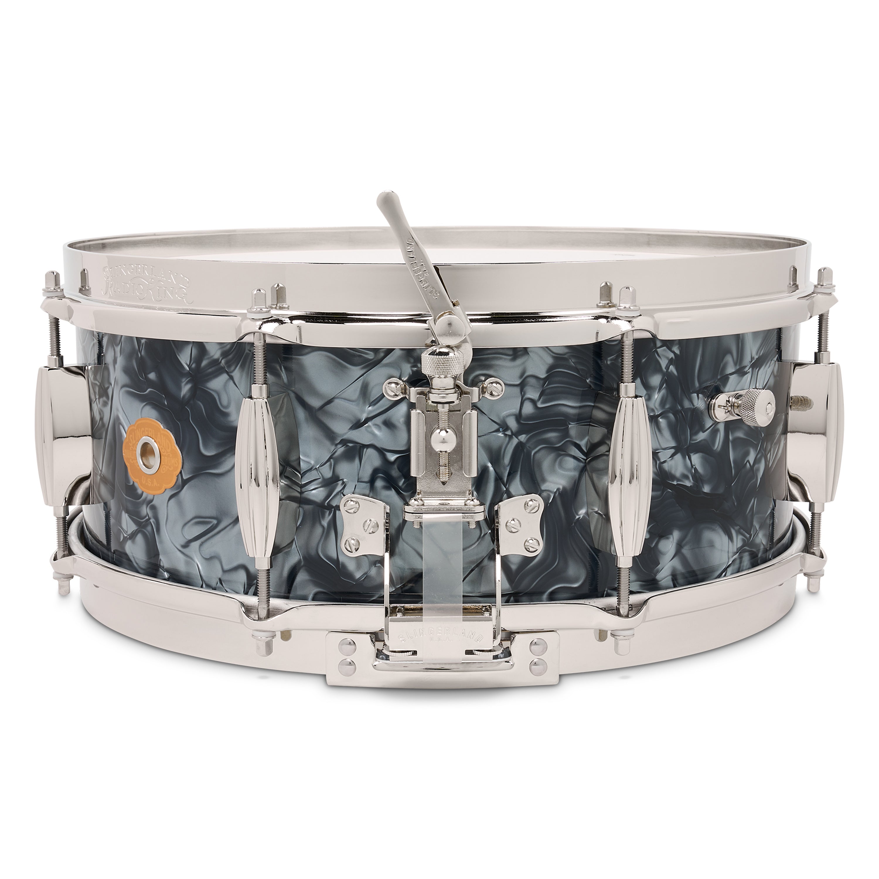 Slingerland Radio King Solid Maple Snare Drum 14x5.5 Black Diamond Pearl - Drum Center Of Portsmouth