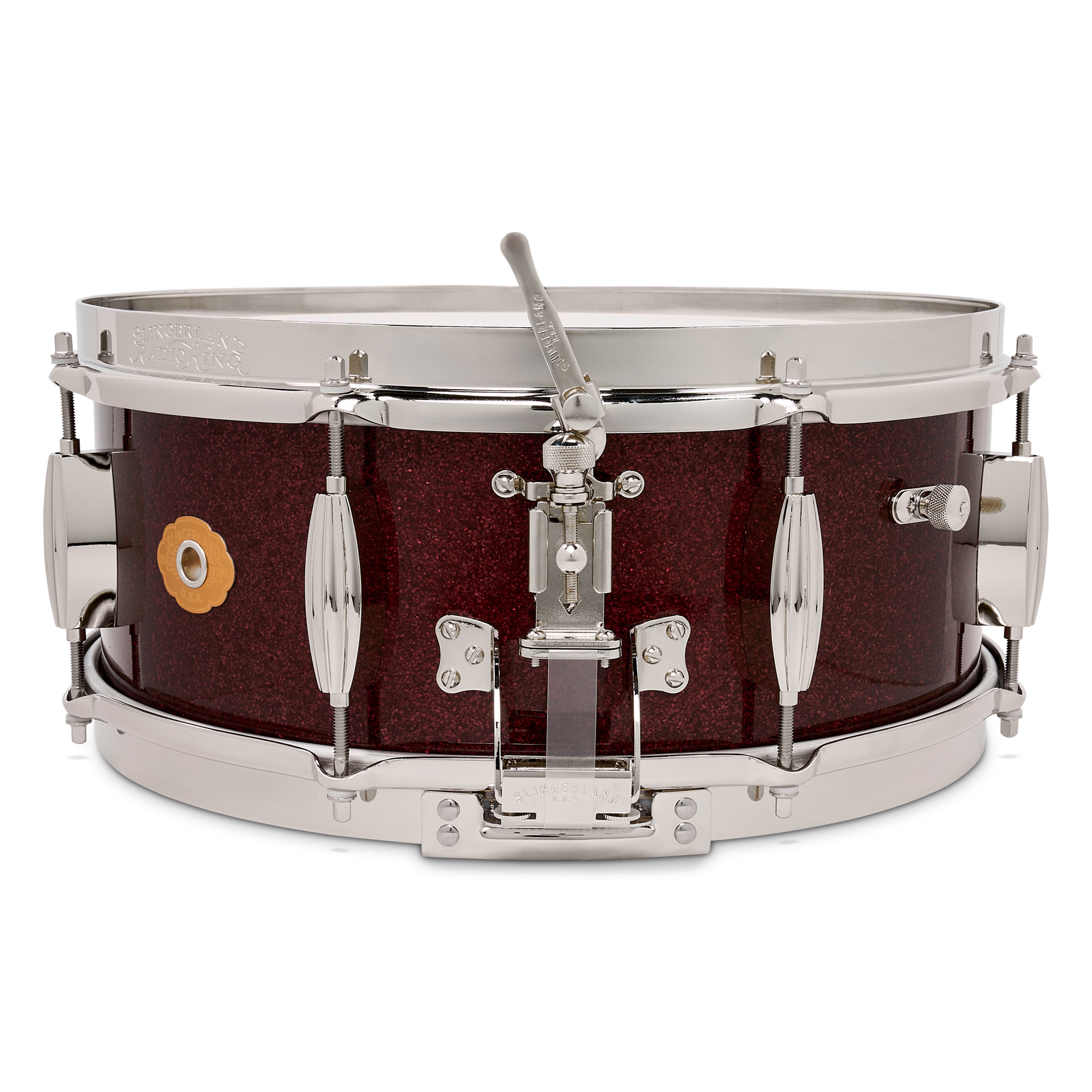 Slingerland Radio King Solid Maple Snare Drum 14x5.5 Maroon Glass - Drum Center Of Portsmouth