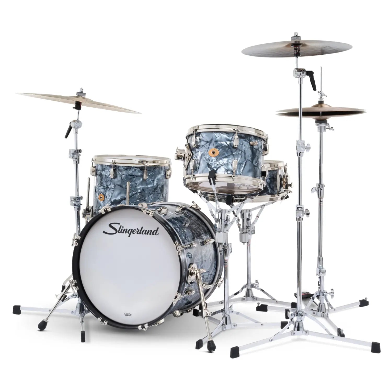 Slingerland Radio King 4pc Drum Set 18/12/14/14 Black Diamond Pearl