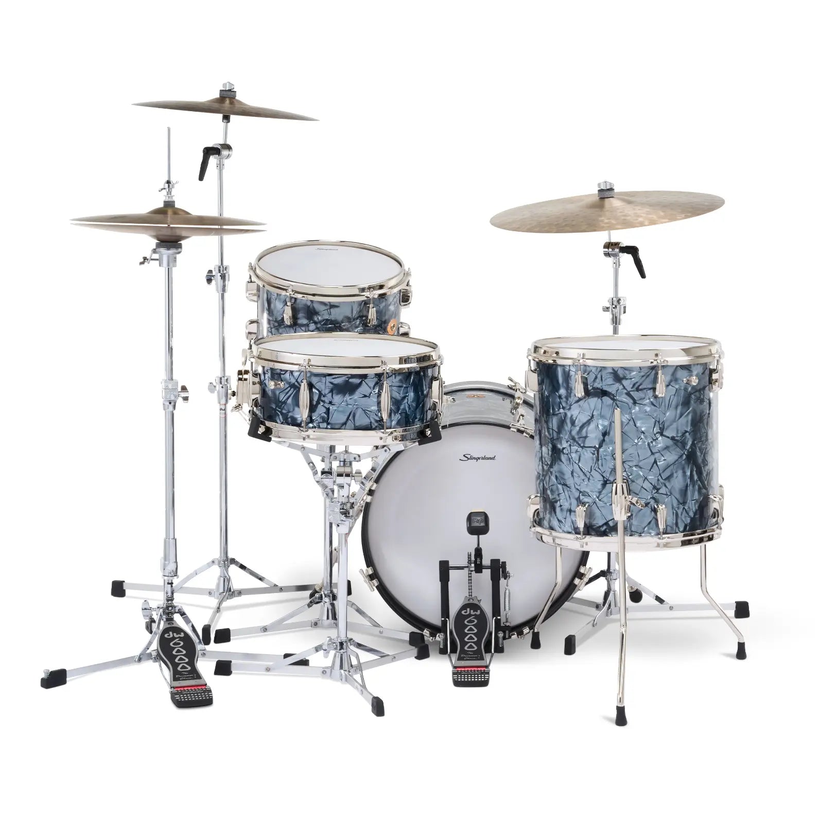 Slingerland Radio King 4pc Drum Set 18/12/14/14 Black Diamond Pearl