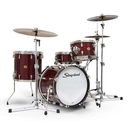Slingerland Radio King 4pc Drum Set 18/12/14/14 Maroon Glass